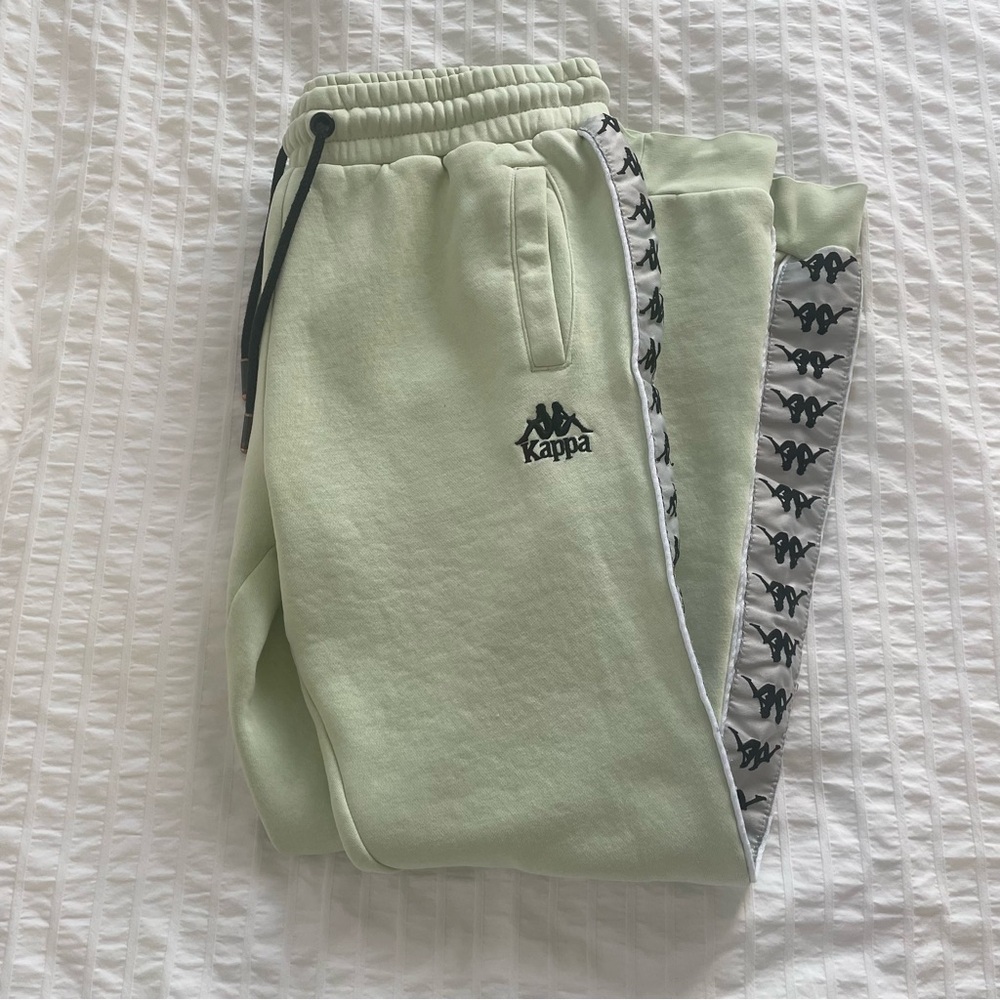 Kappa Jogger Sweats Lime Green Light Grey Black Athleisure Sporty Lounge Casual
